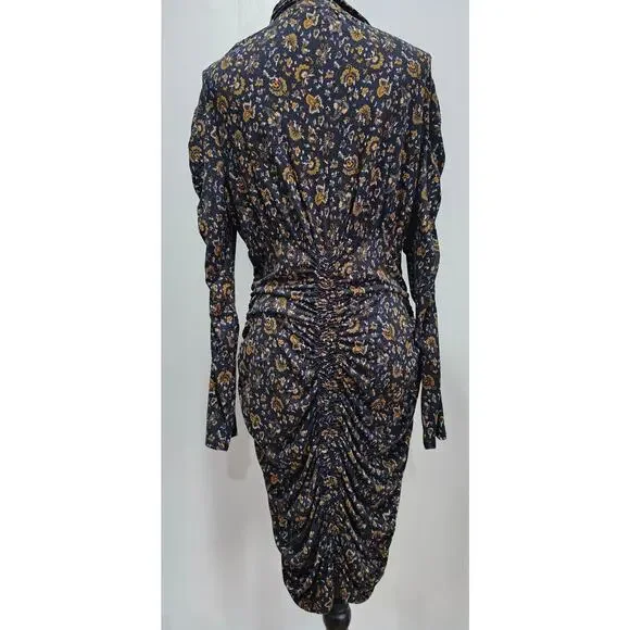 Veronica Beard Greta Dress, Ruched Bottom, Sexy, Black -Multi Color Sz L - Picture 10 of 15